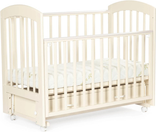 Изображение товара Детская кроватка Bebizaro Regency универсальный маятник+ящик+колеса (массив березы, ваниль)