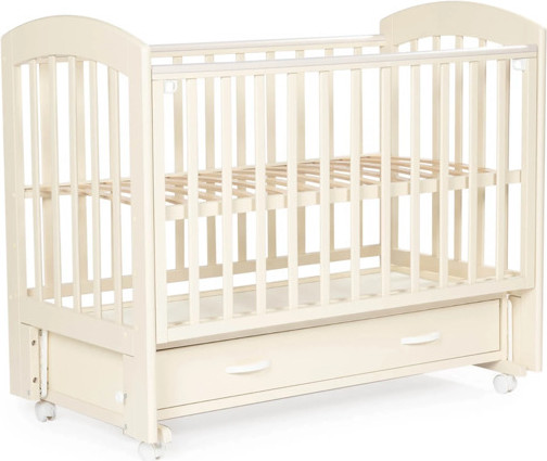 Изображение товара Детская кроватка Bebizaro Regency универсальный маятник+ящик+колеса (массив березы, ваниль)