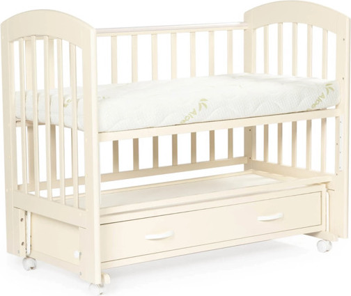 Изображение товара Детская кроватка Bebizaro Regency универсальный маятник+ящик+колеса (массив березы, ваниль)