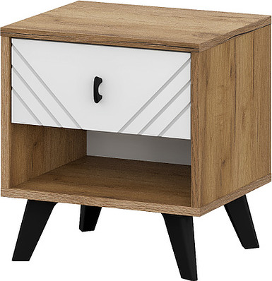 Изображение товара Прикроватная тумба Mio Tesoro Байкал (дуб золотистый/белый матовый)