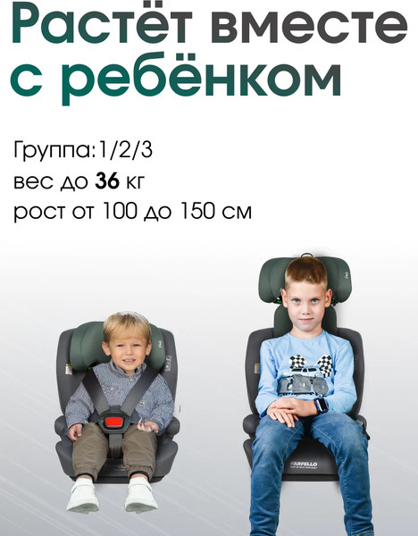 Изображение товара Автокресло Farfello Le9 (серый/зеленый)