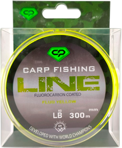 Изображение товара Леска флюорокарбоновая Carp Pro Fluorocarbon Coated Fluo Yellow 300м / CP5103-032 (0.331мм)