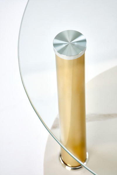 Изображение товара Журнальный столик Halmar Ducat S (белый мрамор/прозрачный/золото)