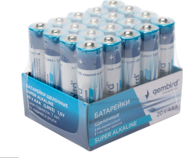Изображение товара Комплект батареек Gembird GB-LR03-20B (20шт)