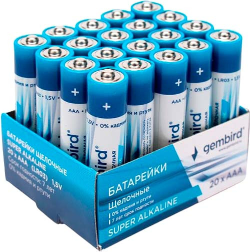 Изображение товара Комплект батареек Gembird GB-LR03-20B (20шт)
