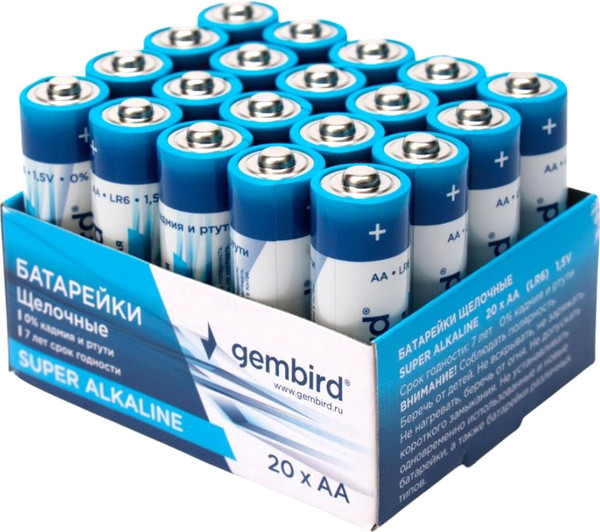 Изображение товара Комплект батареек Gembird GB-LR6-20B (20шт)