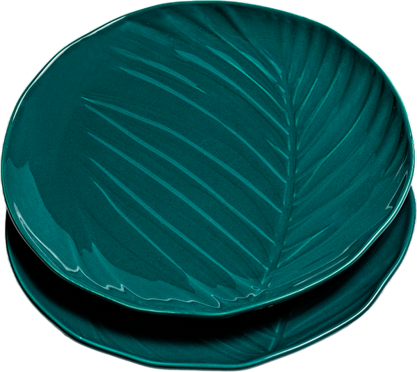 Изображение товара Набор тарелок Stenova Home Bali 61410104 (2шт, зеленый фарфор)