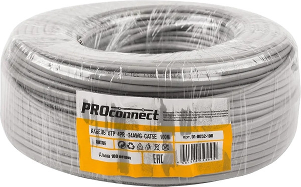 Изображение товара Кабель PROconnect 01-0052-100 (100м, серый)