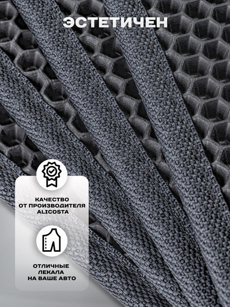 Изображение товара Комплект ковриков для авто Alicosta 3007_1_сер для Foton Mars 9 I пикап 2023-н.в. (EVA соты, серый)