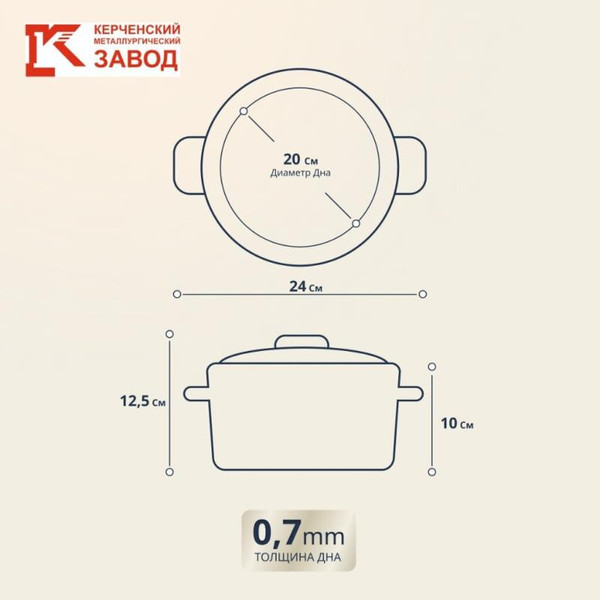 Изображение товара Кастрюля КМЗ Цветное печенье / 51904-382/4.02-У4 (белый)