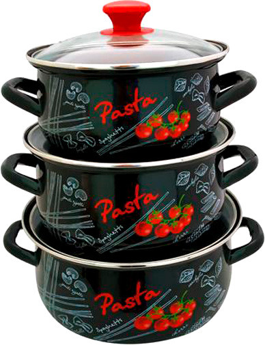 Изображение товара Набор кастрюль КМЗ Болоньезе Экстра 61915 (черный)