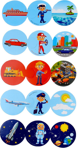 Изображение товара Развивающая игра Лесная мастерская Пазлы логические 3 в 1. Транспорт и профессии / 9228027