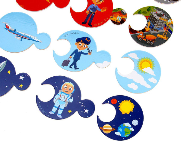 Изображение товара Развивающая игра Лесная мастерская Пазлы логические 3 в 1. Транспорт и профессии / 9228027