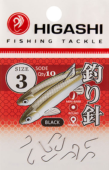 Изображение товара Набор крючков рыболовных Higashi Sode ringed 3 Black / 03671