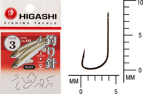 Изображение товара Набор крючков рыболовных Higashi Sode ringed 3 Black / 03671
