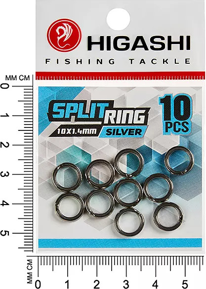 Изображение товара Набор заводных колец Higashi Split ring 10x1.4mm / 01933 (Silver)