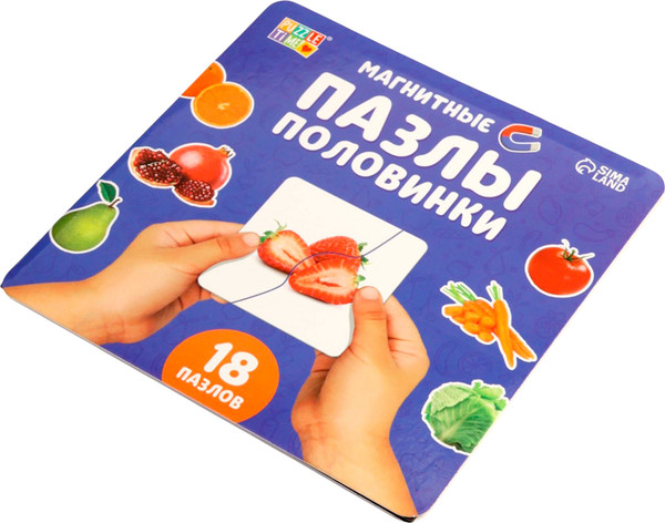 Изображение товара Развивающая игра Puzzle Time Магнитные макси-пазлы. Фрукты и овощи / 10854805