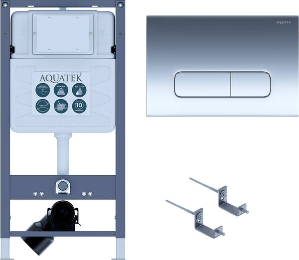 Изображение товара Инсталляция для унитаза Aquatek Pneumo S50 INSP01.KKI02.PNS07 (с кнопкой и креплением)