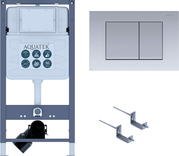 Изображение товара Инсталляция для унитаза Aquatek Pneumo S50 INSP01.KKI02.PNS03 (с кнопкой и креплением)