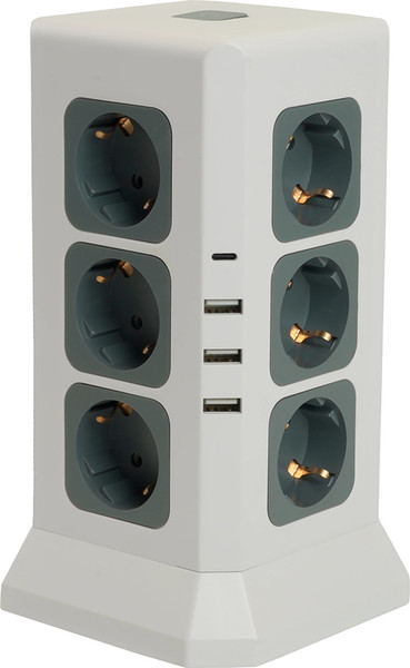 Изображение товара Удлинитель Stekker Comfort HM10-61-01 / 49991 (1.5м, белый/серый)