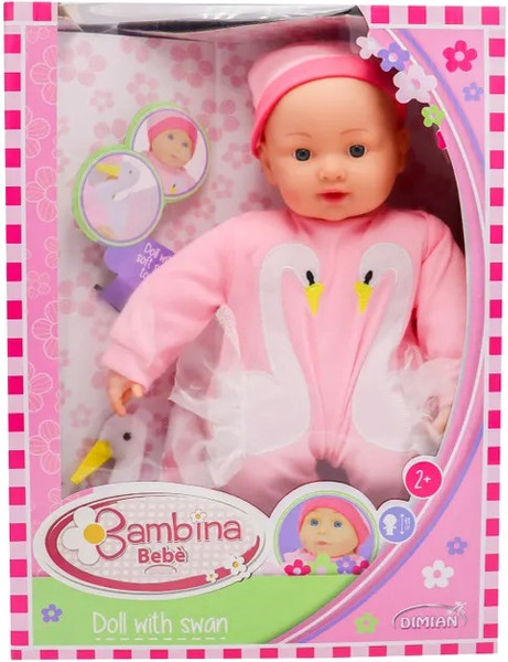 Изображение товара Пупс с аксессуарами Bambina Bebe С плюшевым лебедем / BD1874N