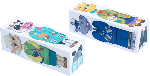 Изображение товара Развивающий игровой набор Baby Toys Умные кубики. Зверофессии / 05829