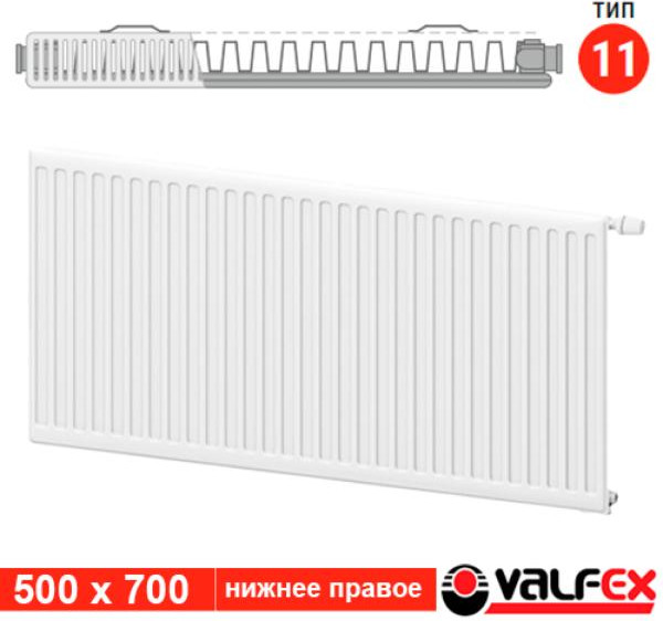 Изображение товара Радиатор стальной Valfex Steel VC R 11 500х700 / VF.VC.R.11.500.0700 (с нижним подключением)