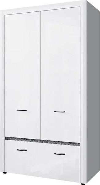 Изображение товара Шкаф Anrex Whiteblac 2DG1S (белый/белый глянец)