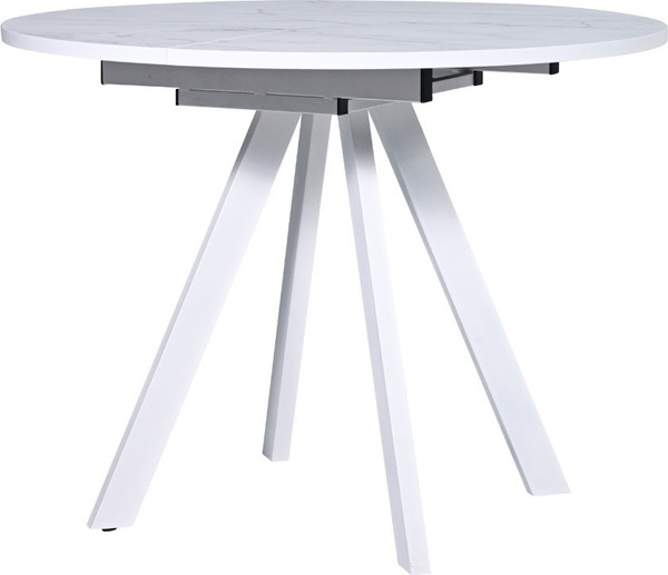 Изображение товара Обеденный стол Мир стульев Саен 27 90x90/30 (белый муар/лавант 3094/краска белая)