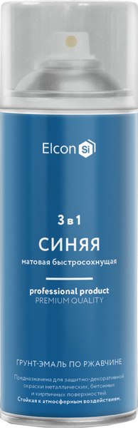 Изображение товара Грунт-эмаль Elcon По ржавчине 3в1 (520мл, матовый синий)