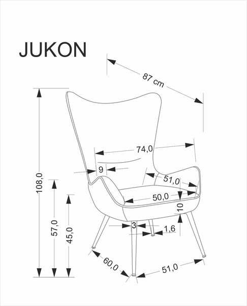 Изображение товара Кресло мягкое Halmar Jukon (кремовый)