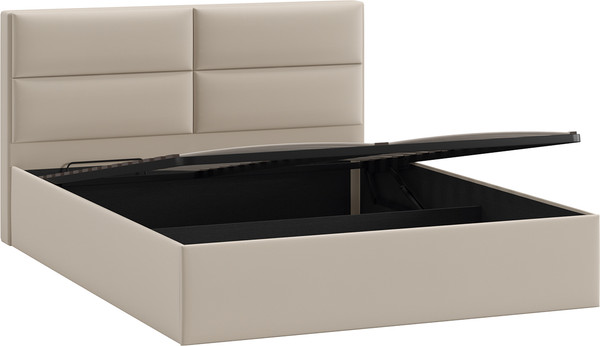 Изображение товара Полуторная кровать ТриЯ Глосс универсальная с ПМ тип 1 140x200 (велюр Confetti Cream)