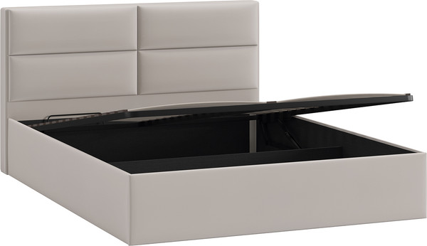 Изображение товара Полуторная кровать ТриЯ Глосс универсальная с ПМ тип 1 140x200 (велюр Confetti Smoke)