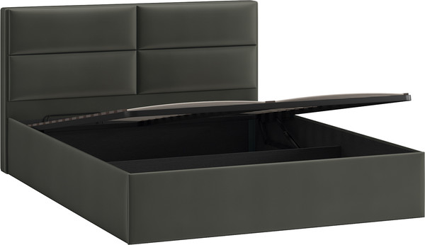 Изображение товара Полуторная кровать ТриЯ Глосс универсальная с ПМ тип 1 140x200 (велюр Confetti Stone)