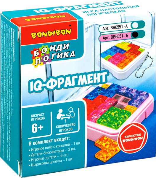 Изображение товара Игра-головоломка Bondibon БондиЛогика IQ-Фрагмент / ВВ6551-Б