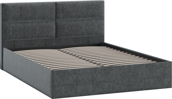 Изображение товара Полуторная кровать ТриЯ Глосс универсальная тип 1 140x200 (микровелюр Jercy Graphite)