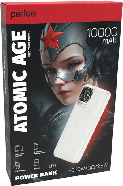 Изображение товара Портативное зарядное устройство Perfeo Powerbank Atomic Age 10000mAh / PF_E1473