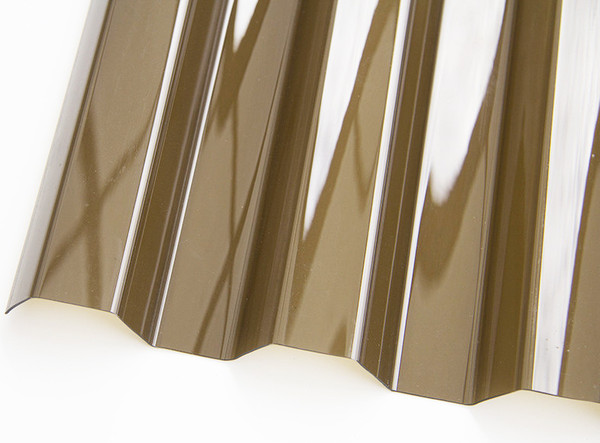 Изображение товара Монолитный поликарбонат Borrex Трапеция 1050x2000x1.3мм (бронза)