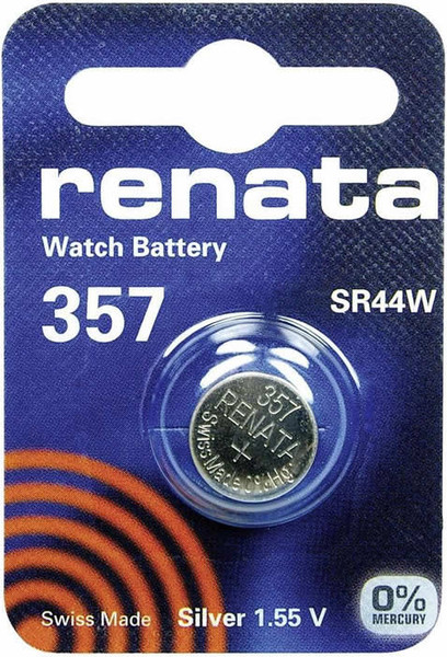 Изображение товара Батарейка Renata SR357/SR44W BL-1 1.55V 10mAh 5.8x1.6mm