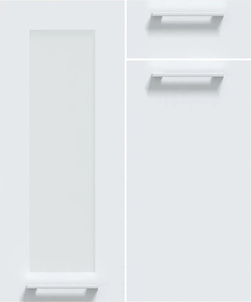 Изображение товара Кухонный гарнитур Интерлиния Мила Gloss 3.7-ПМ3 (пепел/бордовый глянец/серый каспий)