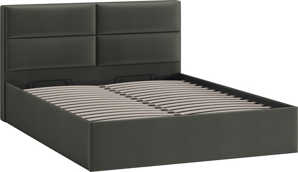 Изображение товара Двуспальная кровать ТриЯ Глосс универсальная с ПМ тип 1 180x200 (велюр Confetti Stone)