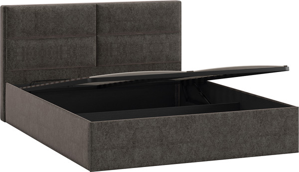 Изображение товара Двуспальная кровать ТриЯ Глосс универсальная с ПМ тип 1 180x200 (микровелюр Jercy Stone)