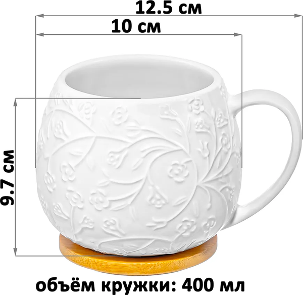 Изображение товара Кружка Elan Gallery Веточки-цветочки / 950349