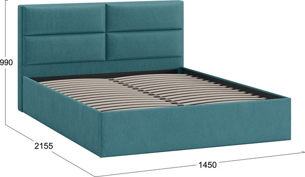 Изображение товара Полуторная кровать ТриЯ Глосс универсальная тип 1 140x200 (микровелюр Wellmart Indigo)