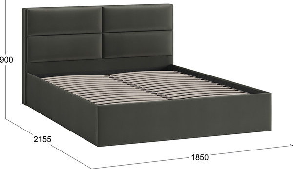 Изображение товара Двуспальная кровать ТриЯ Глосс универсальная тип 1 180x200 (велюр Confetti Stone)