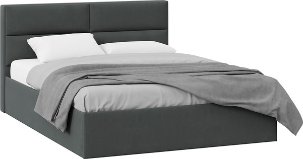Изображение товара Двуспальная кровать ТриЯ Глосс универсальная тип 1 180x200 (велюр графит)