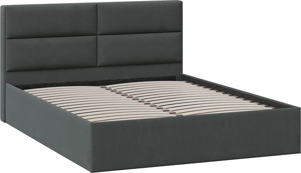 Изображение товара Двуспальная кровать ТриЯ Глосс универсальная тип 1 180x200 (велюр графит)