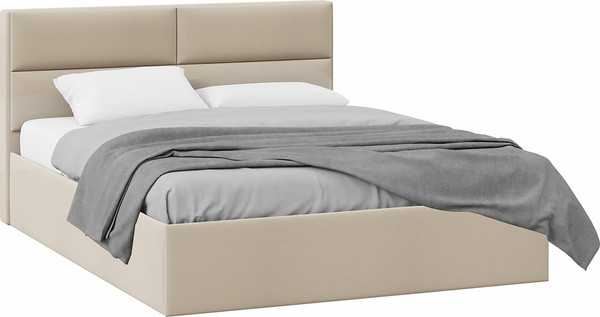 Изображение товара Двуспальная кровать ТриЯ Глосс универсальная тип 1 180x200 (велюр мокко светлый)