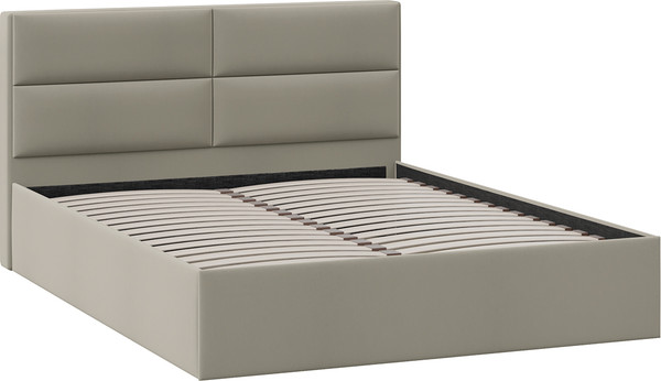 Изображение товара Двуспальная кровать ТриЯ Глосс универсальная тип 1 180x200 (велюр мокко темный)