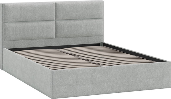 Изображение товара Двуспальная кровать ТриЯ Глосс универсальная тип 1 180x200 (микровелюр Jercy Silver)